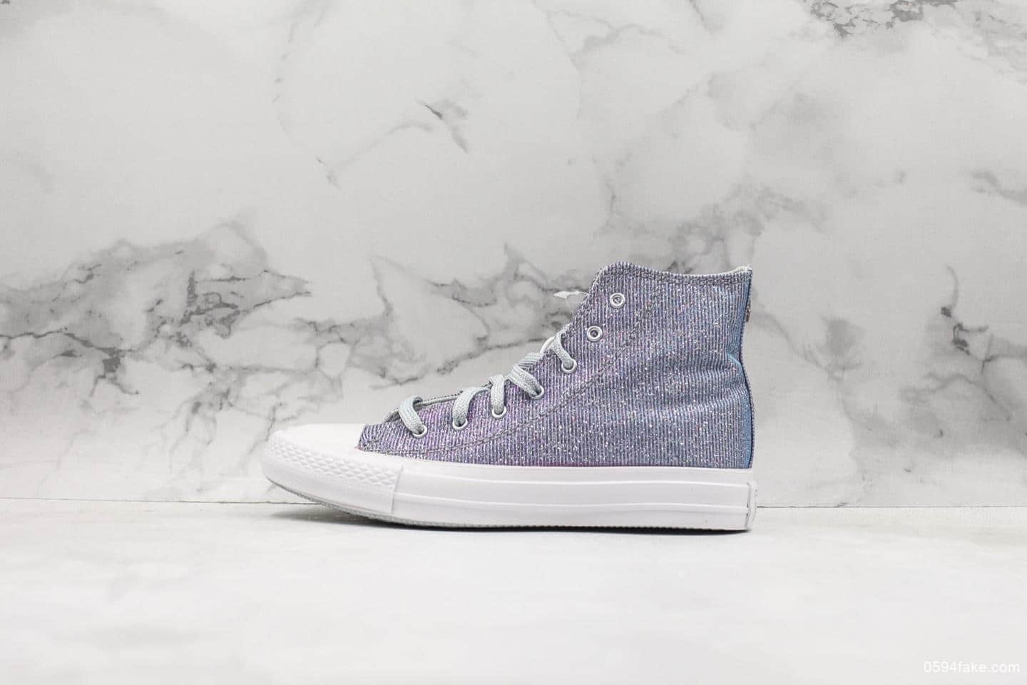 匡威Converse Chuck Taylor All Star满天星闪光渐变鞋面高帮休闲鞋真标蓝底高品质 货号:564910C