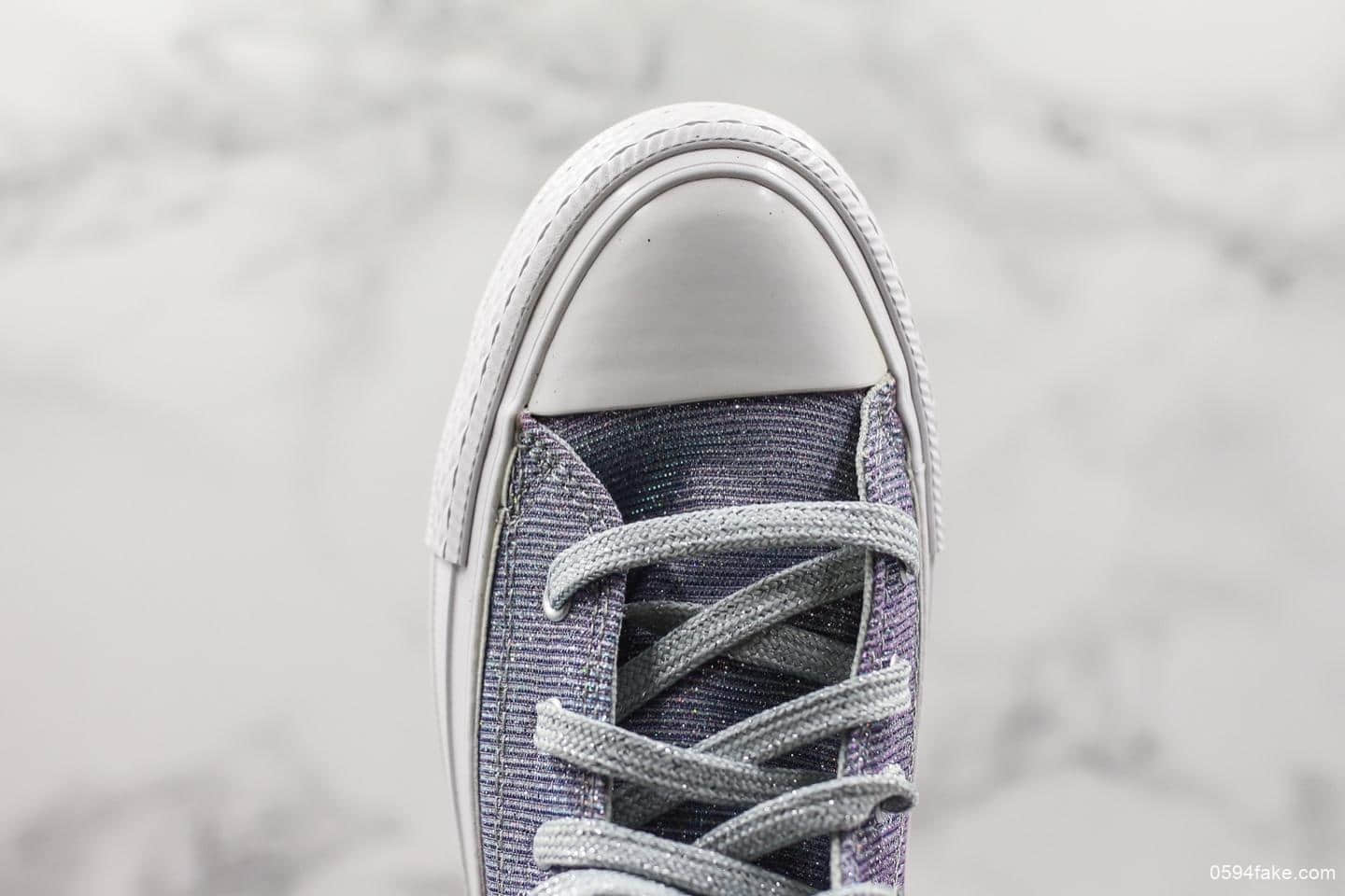 匡威Converse Chuck Taylor All Star满天星闪光渐变鞋面高帮休闲鞋真标蓝底高品质 货号:564910C