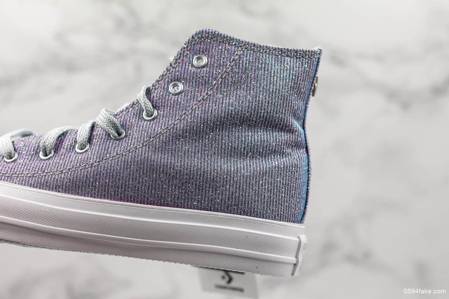 匡威Converse Chuck Taylor All Star满天星闪光渐变鞋面高帮休闲鞋真标蓝底高品质 货号:564910C