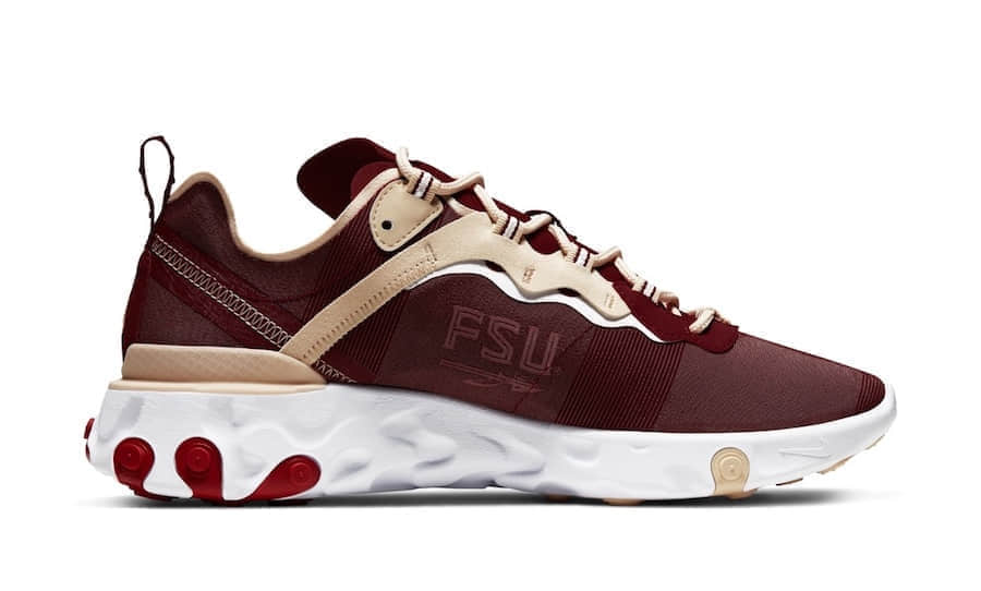 石榴红+金色彰显尊贵!Nike React Element“Floride State”图片释出