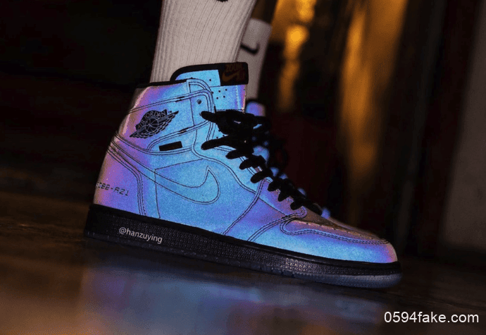 全身3M炫彩反光!这双AJ1绝了!上脚图释出惊艳众人! 货号:BV0006-900