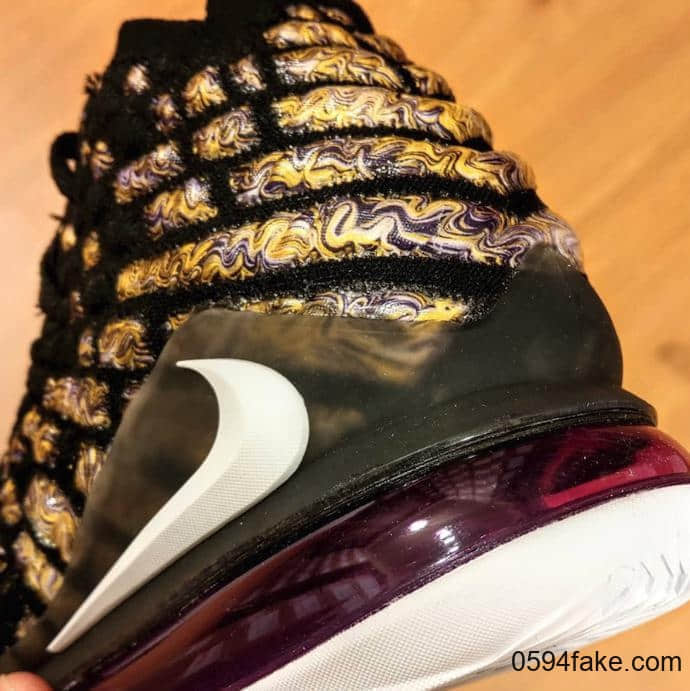 更多细节释出!Nike LeBron 17“ Lakers”将于10月10日发售! 货号:BQ3177-004