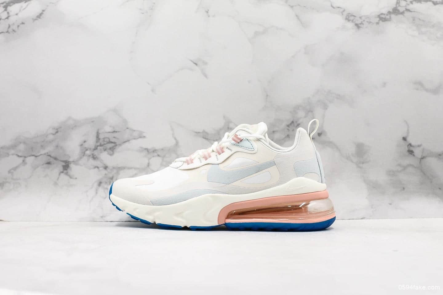 耐克Nike Air Max 270 React公司级小气垫运动跑鞋正品氮气缓震大底原标原盒区别市面通货版本 货号:AO4971-100