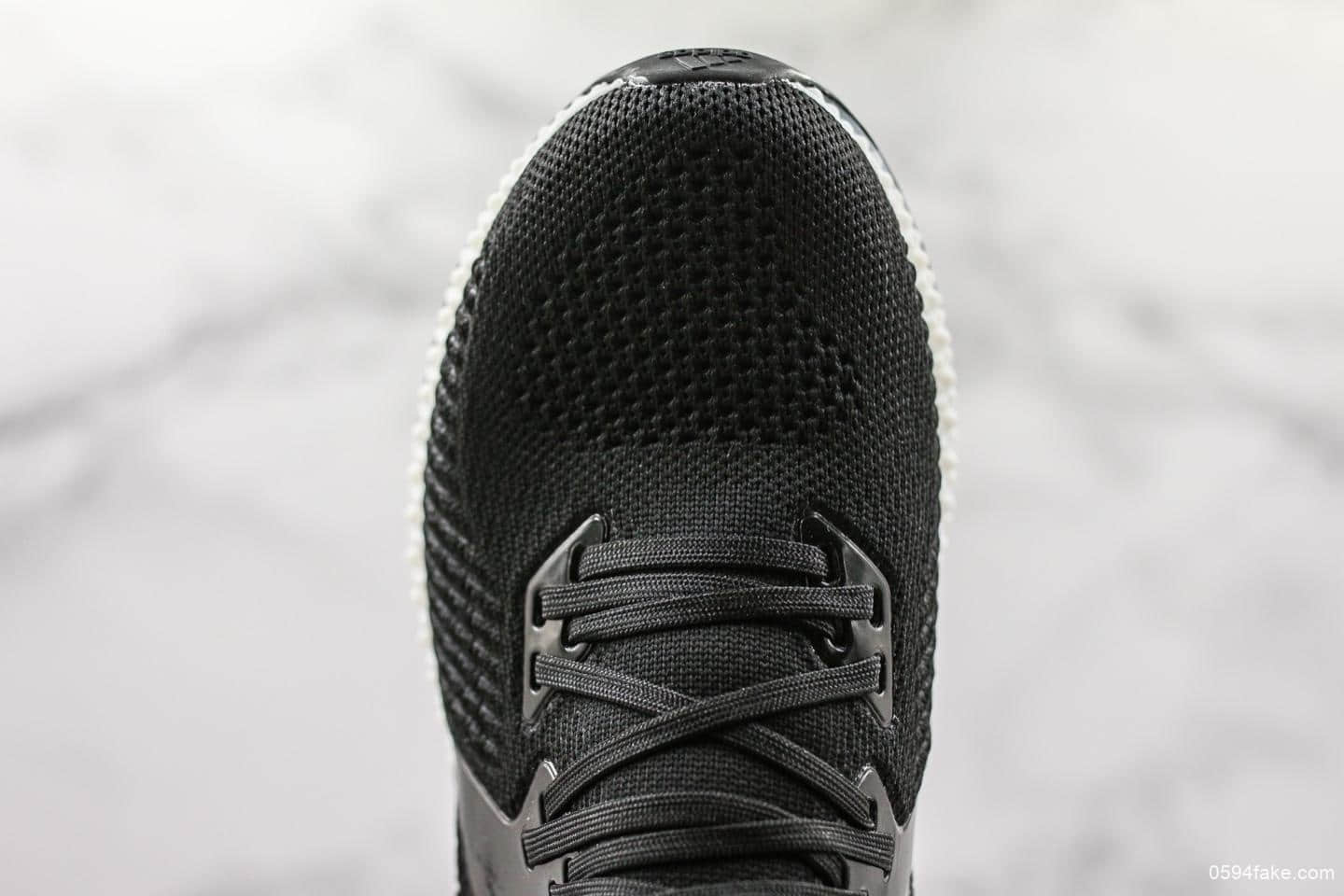 阿迪达斯adidas Alphaedge 4D 2.0 Future M纯原版本4D打印技术阿尔法针织呼吸面套脚休闲运动慢跑鞋黑压纹白底 货号:EF3462