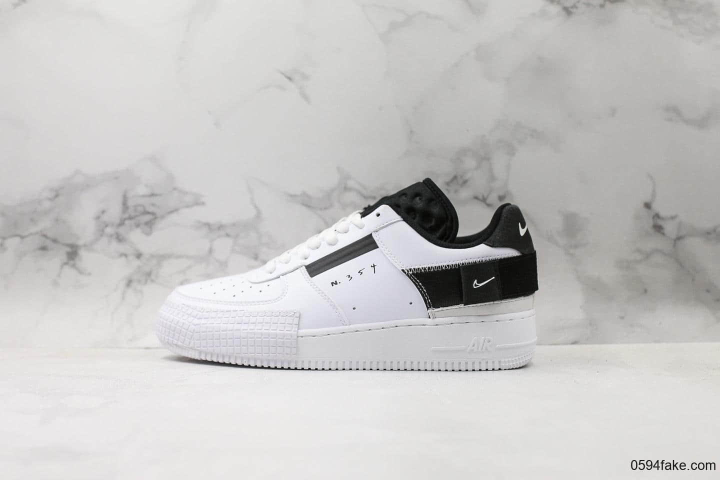 耐克Nike Air Force 1 Type N.354纯原版本空军一号全新机能变奏休闲板鞋新纸板原厂开发细节完美区别市面错误版本 货号：CI0054-101