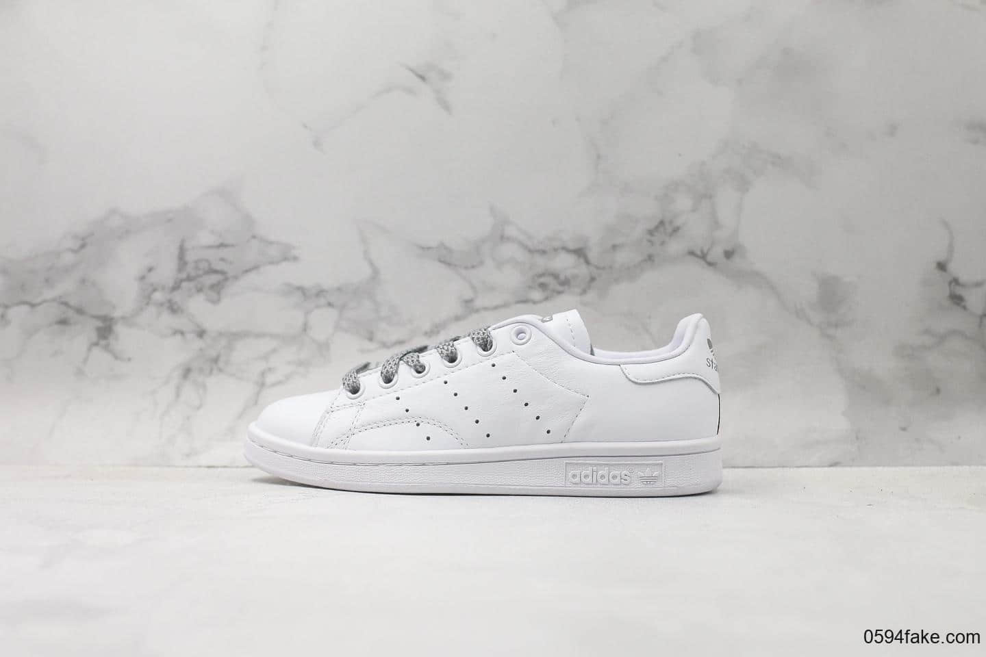 阿迪达斯Adidas stan smith Static纯原版本史密斯满天星3M反光材质原厂高亮鞋带外贸客户指定订单国外限量款 货号:BD7455