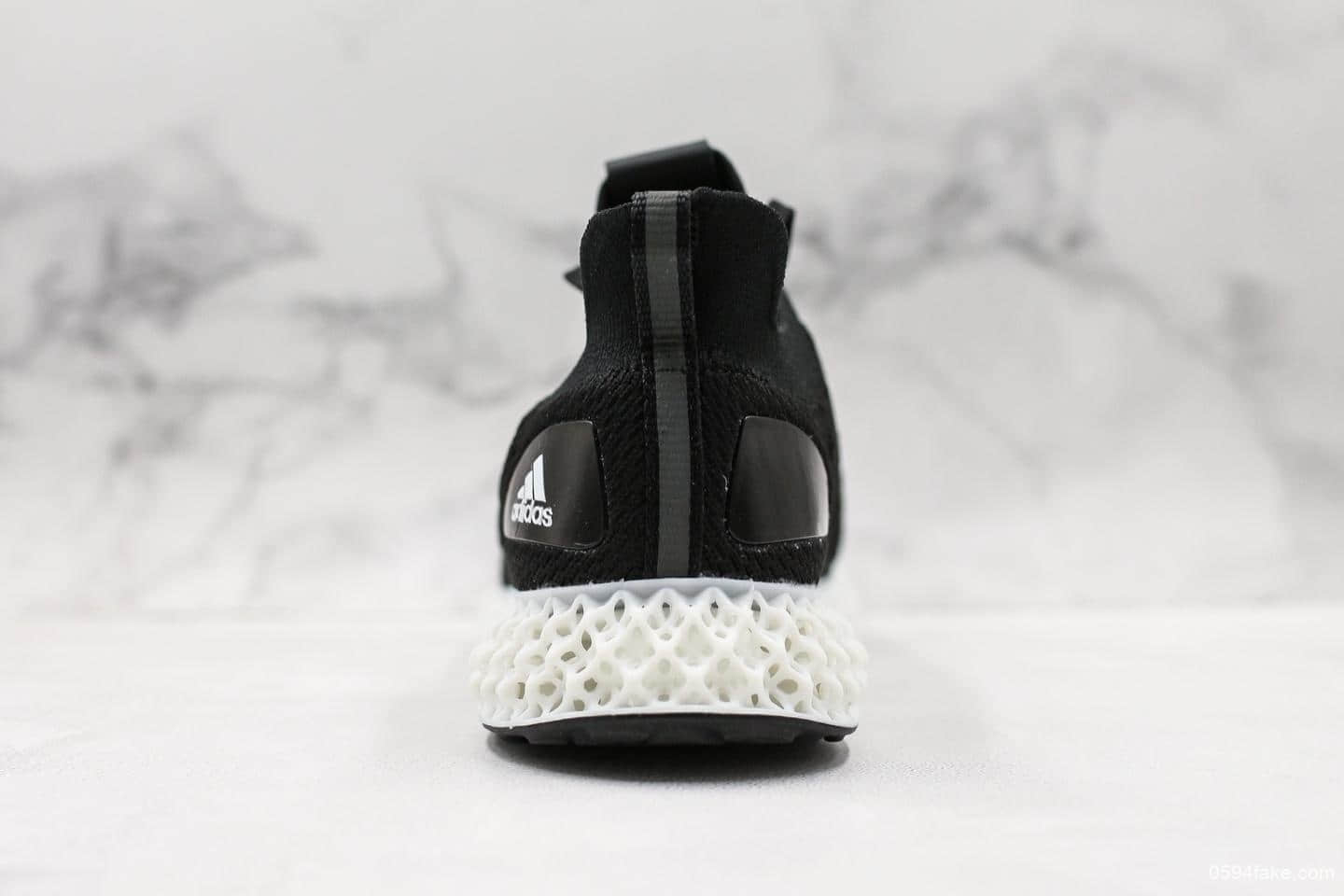 阿迪达斯adidas Alphaedge 4D 2.0 Future M纯原版本4D打印技术阿尔法针织呼吸面套脚休闲运动慢跑鞋黑压纹白底 货号:EF3462