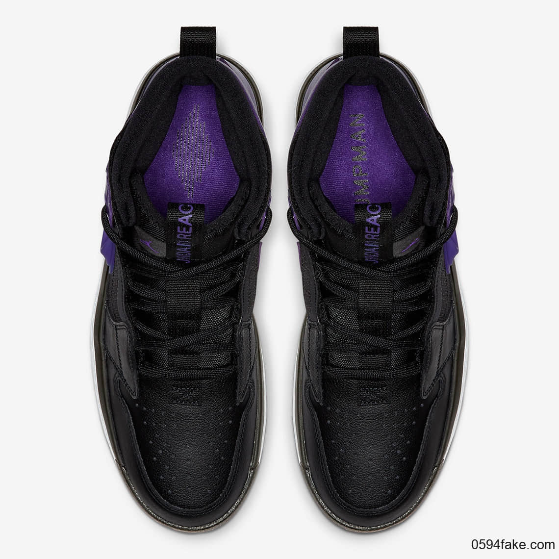 经典黑紫配色!这双Air Jordan 1 React你会入手吗? 货号:AR5321-005