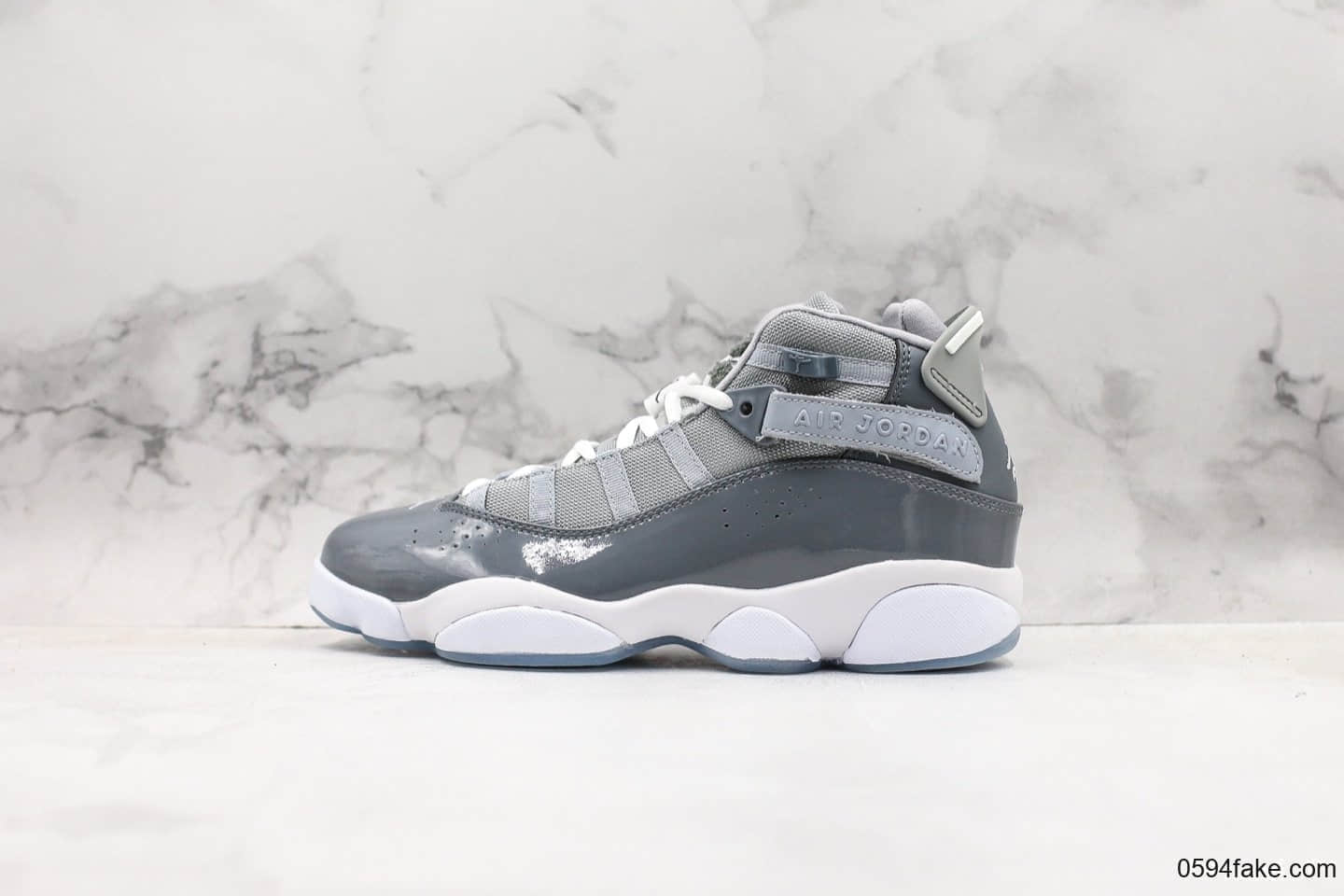 乔丹Air Jordan 6 Rings六冠王AJ6水泥灰纯原带半码 乔丹六代实战篮球鞋原厂碳纤维中底原装真猫眼 货号:322992-015