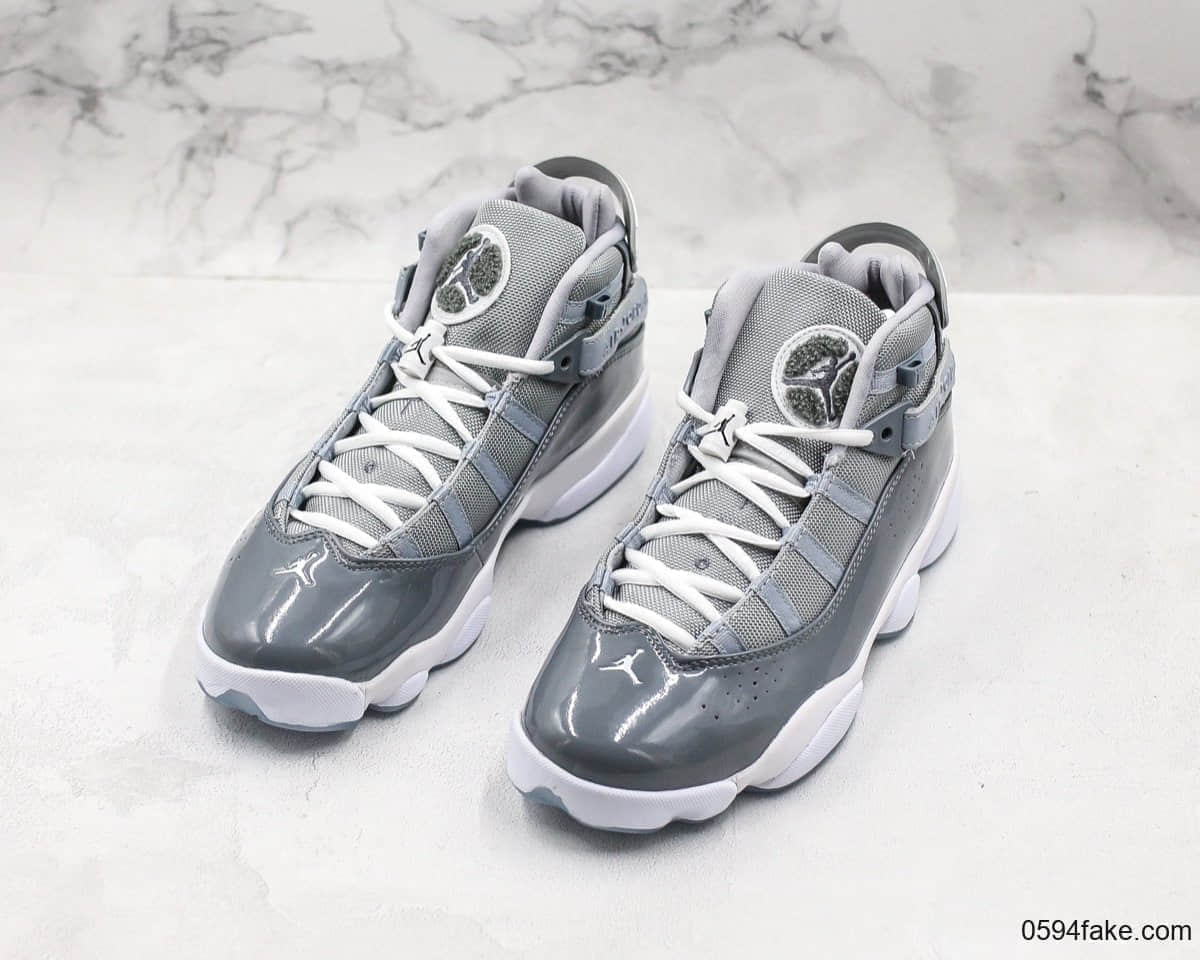 乔丹Air Jordan 6 Rings六冠王AJ6水泥灰纯原带半码 乔丹六代实战篮球鞋原厂碳纤维中底原装真猫眼 货号:322992-015
