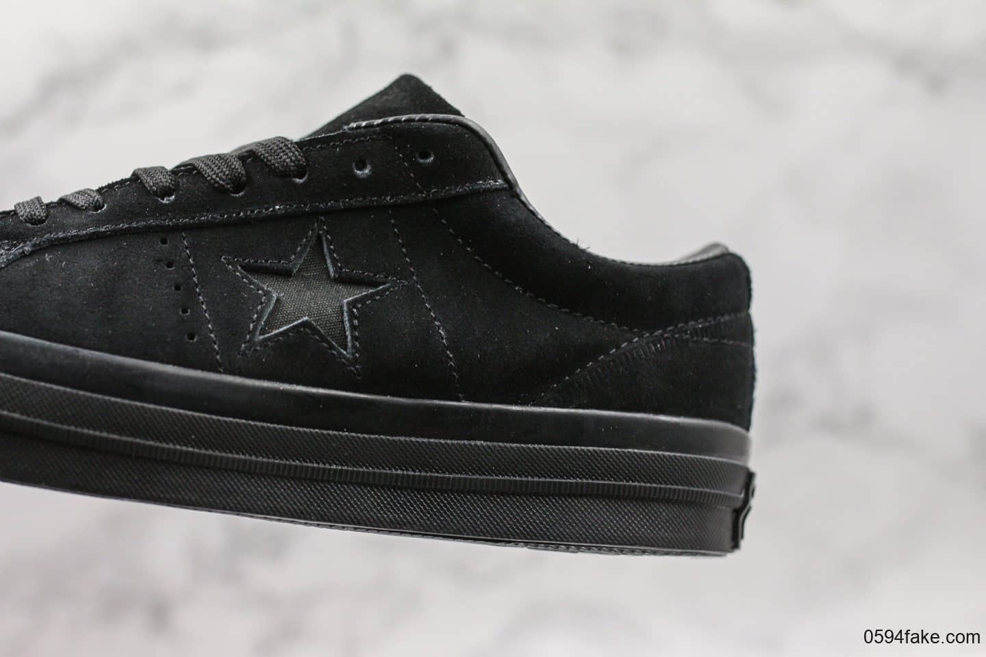 匡威Converse One Star Ox Pinstripe真标硫化匡威全黑木村一星系列百搭硫化板鞋 货号:165033C