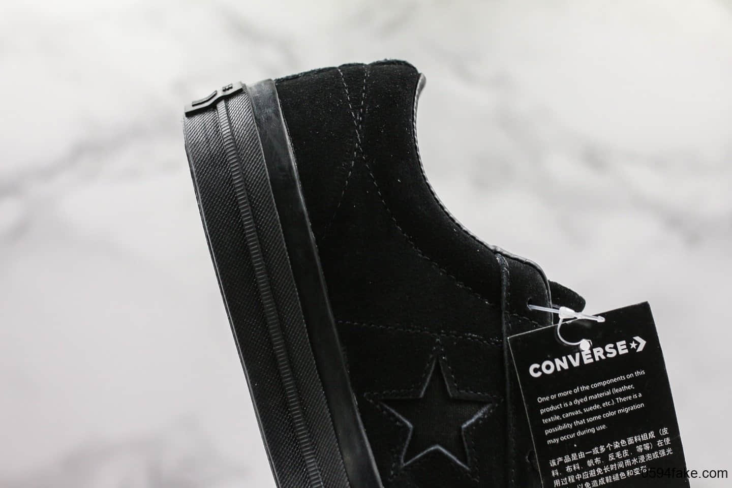 匡威Converse One Star Ox Pinstripe真标硫化匡威全黑木村一星系列百搭硫化板鞋 货号:165033C