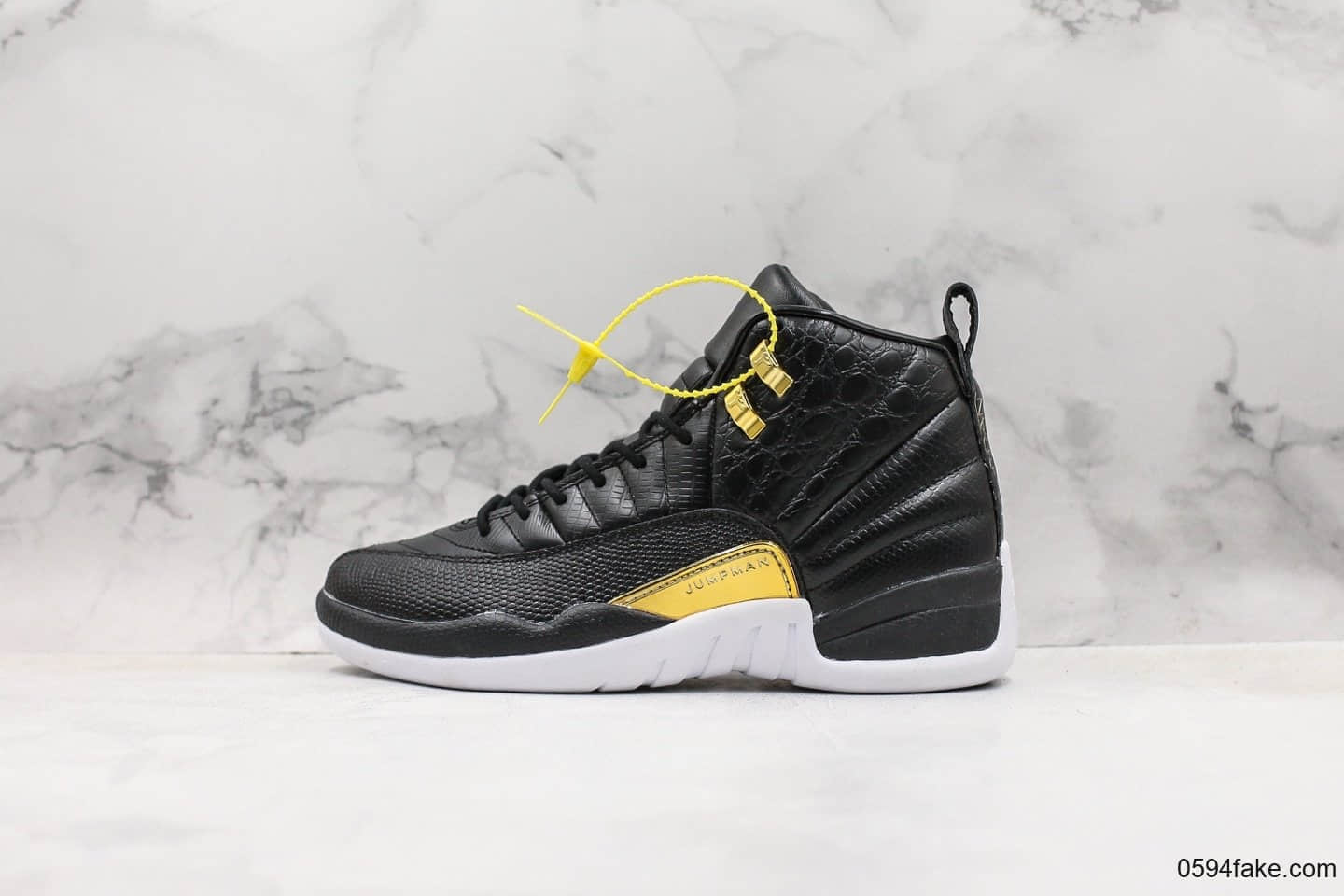 乔丹Air Jordan 12 “Midnight Black”黑金蛇纹OG纯原带半码实战篮球鞋 货号:AO6068-007