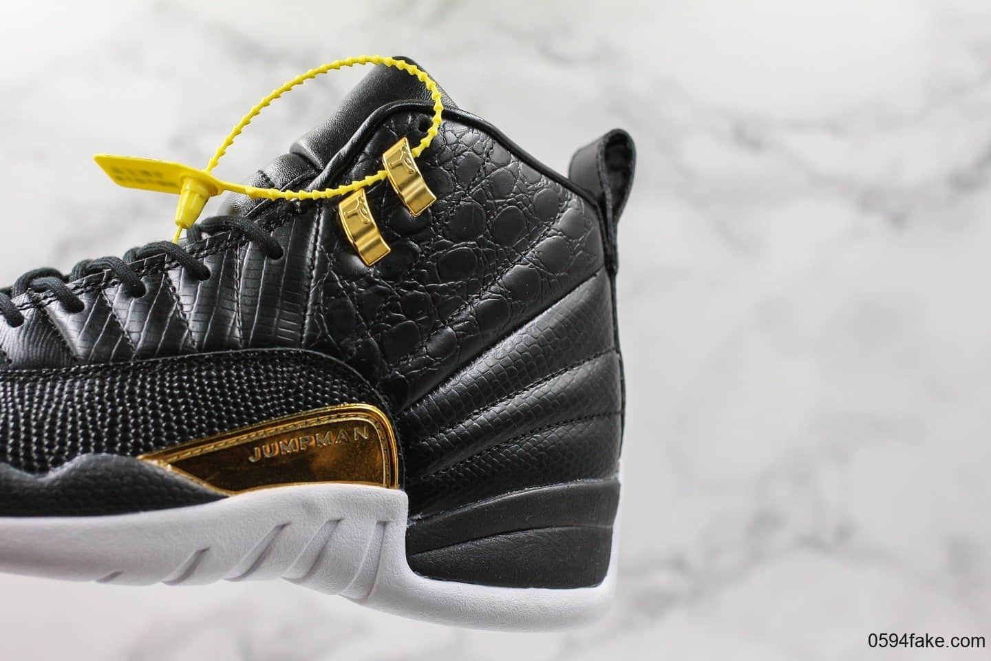 乔丹Air Jordan 12 “Midnight Black”黑金蛇纹OG纯原带半码实战篮球鞋 货号:AO6068-007