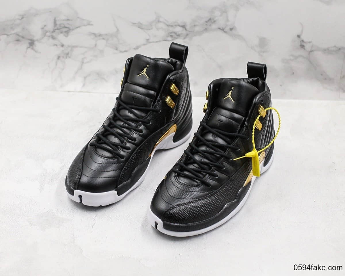 乔丹Air Jordan 12 “Midnight Black”黑金蛇纹OG纯原带半码实战篮球鞋 货号:AO6068-007