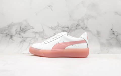彪马Puma Basket Platform Velour Suede蕾哈娜二代厚底松糕鞋果冻休闲板鞋白粉色纯原优质头层牛皮革 货号:372934