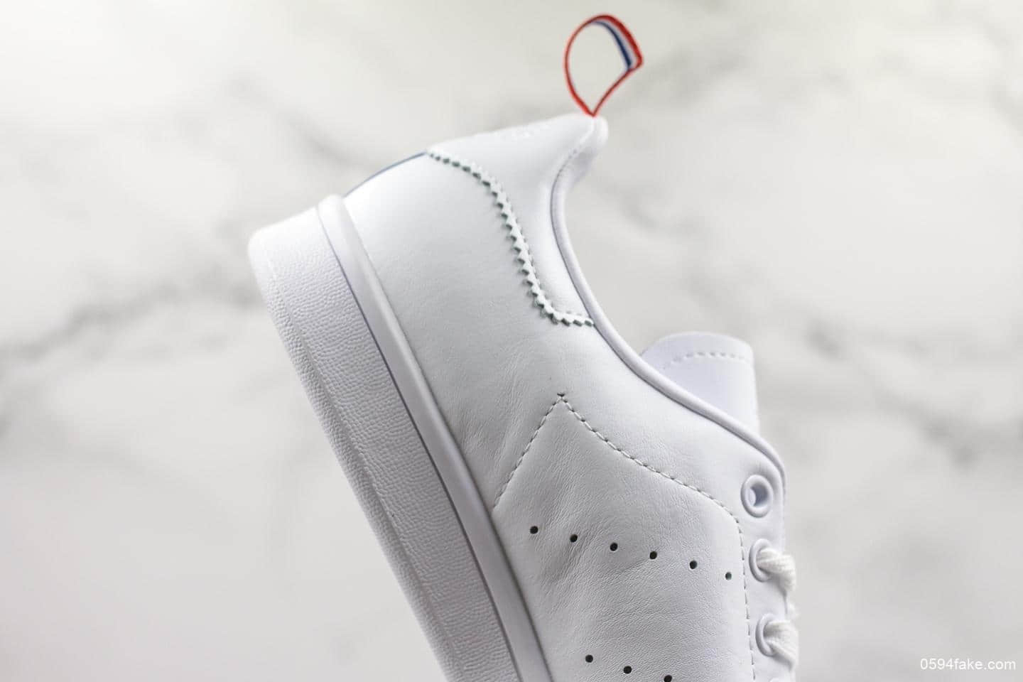 阿迪达斯Adidas Stan Smith法国限定史密斯纯原版本彩旗尾软头层荔枝纹全新配色休闲百搭小白鞋 货号:BD7433