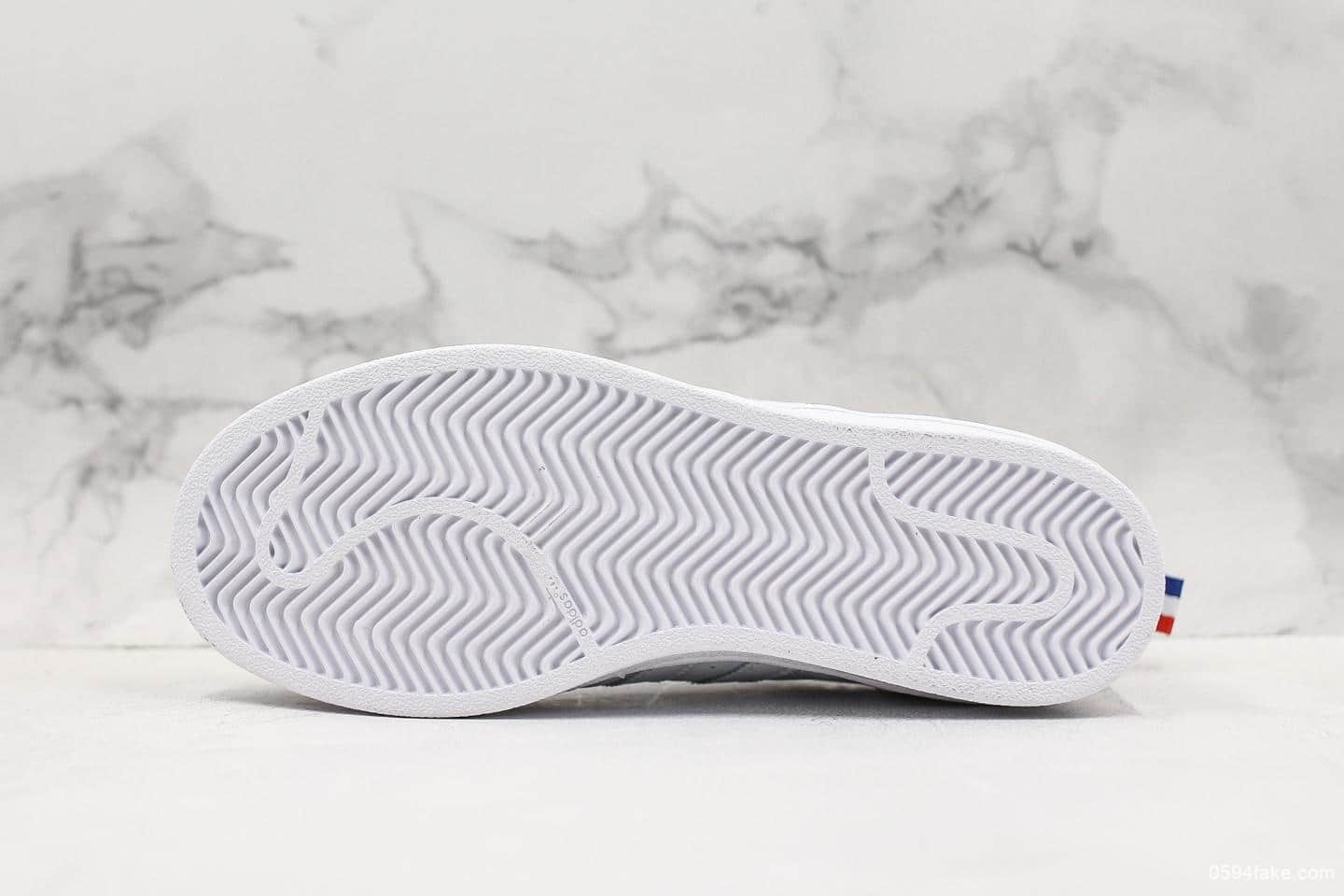 阿迪达斯Adidas SUPERSTAR纯原版本三叶草贝壳头法国限定配色休闲百搭板鞋原厂楦头打造 货号:CG6688