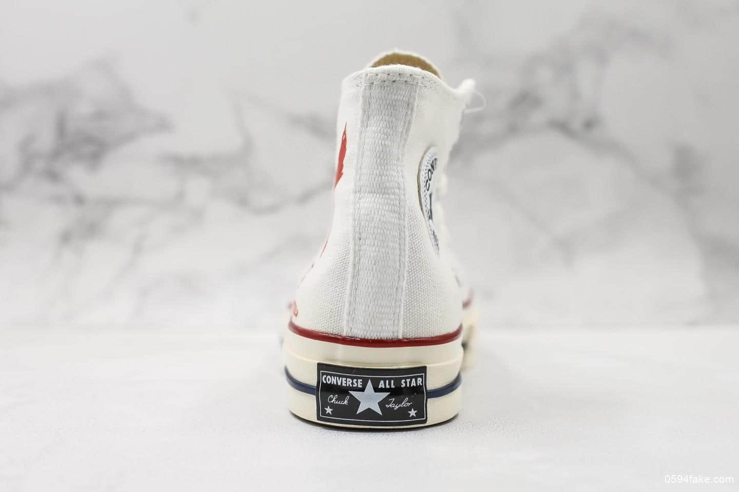 匡威Converse Chuck Taylor All Star 1970 Give Me A Group High复古三星标经典高帮休闲硫化板鞋帆布白红打叉X图案 货号:162056C