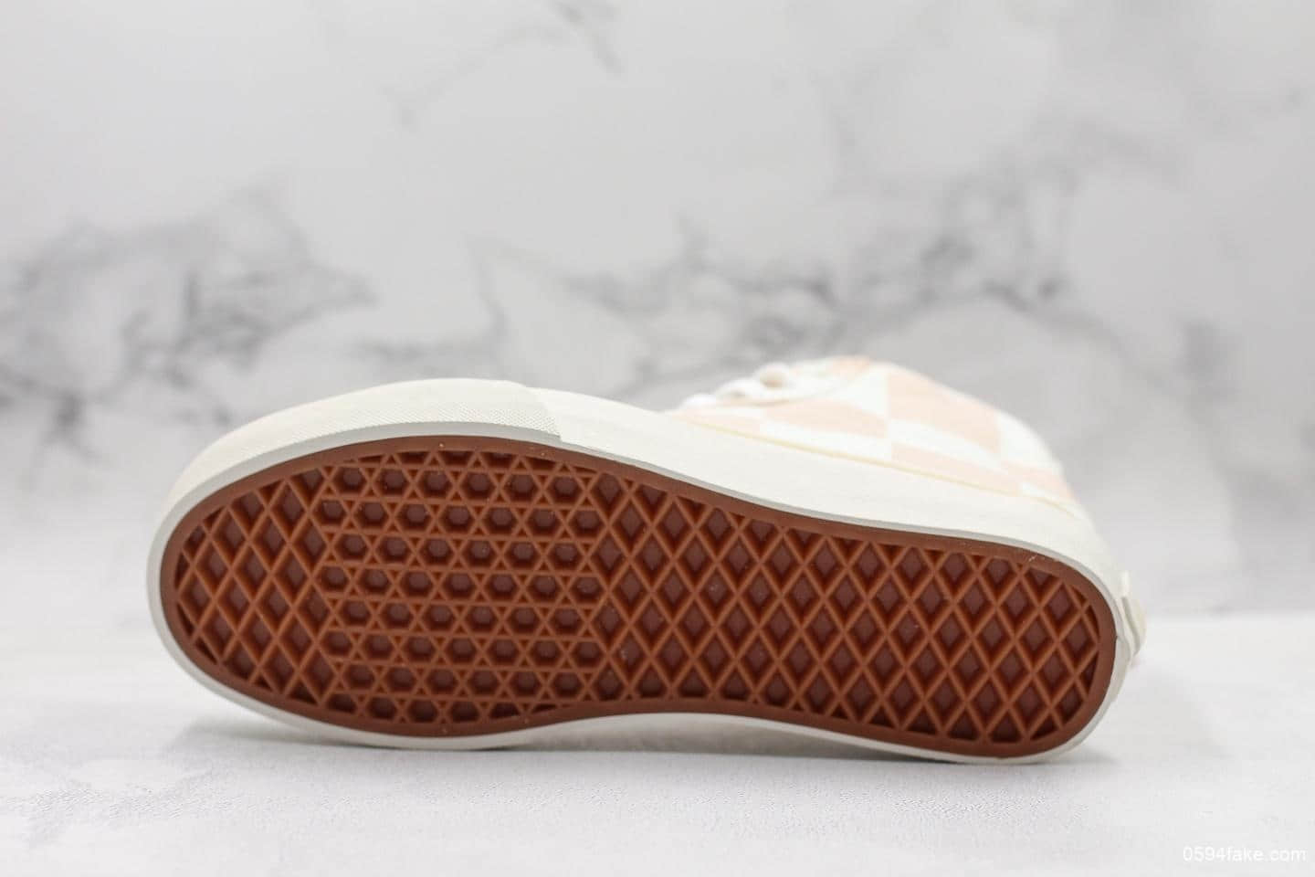 万斯Vans Sk8-Hi真标硫化复古大棋盘格高帮帆布鞋滑板鞋小红书爆款淡粉色