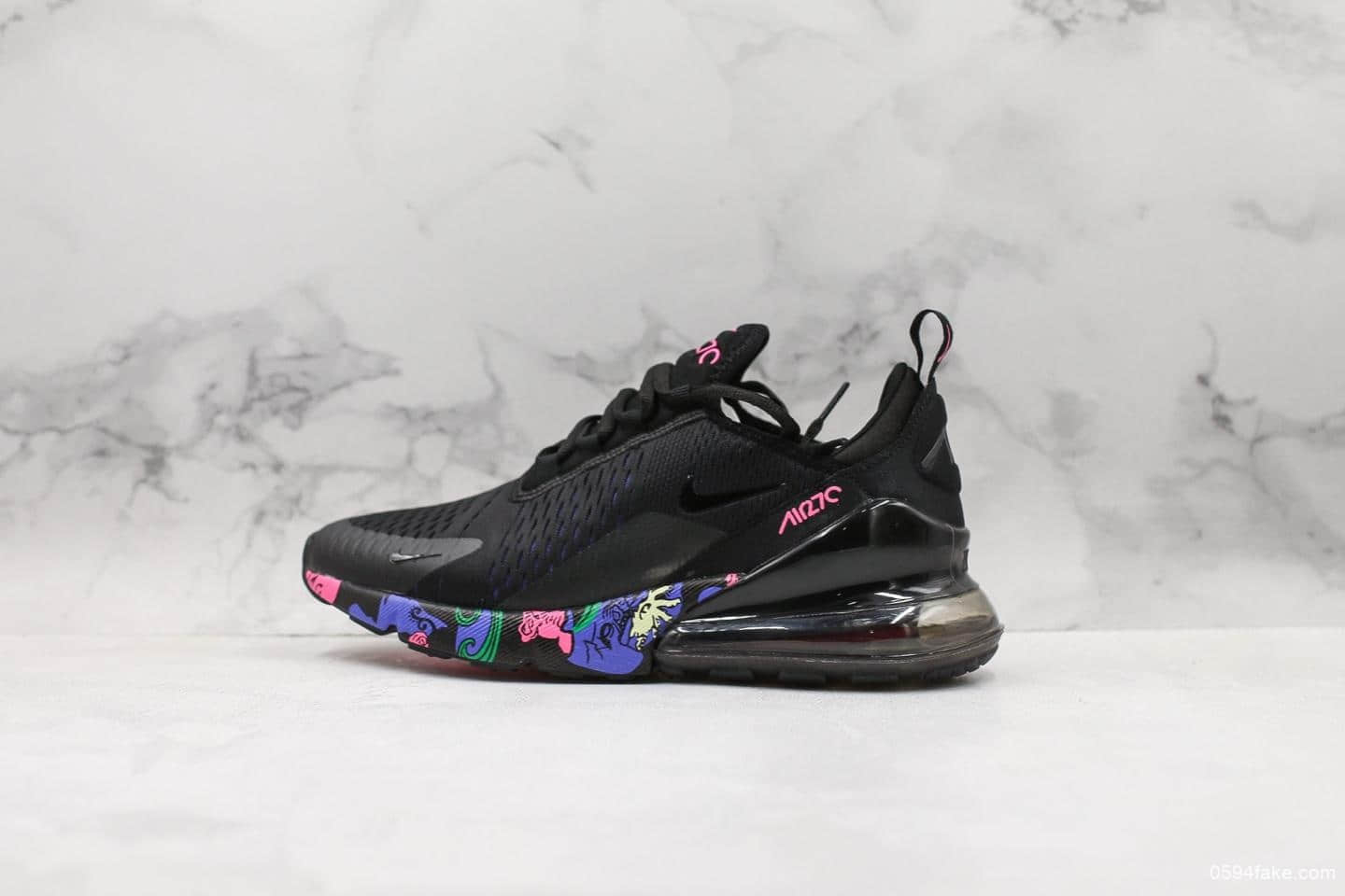 耐克Nike Air Max 270公司级版本夏威夷黑彩配色官方主推原档案数据开发原盒原标真实小潘气垫 货号:AH8050-010