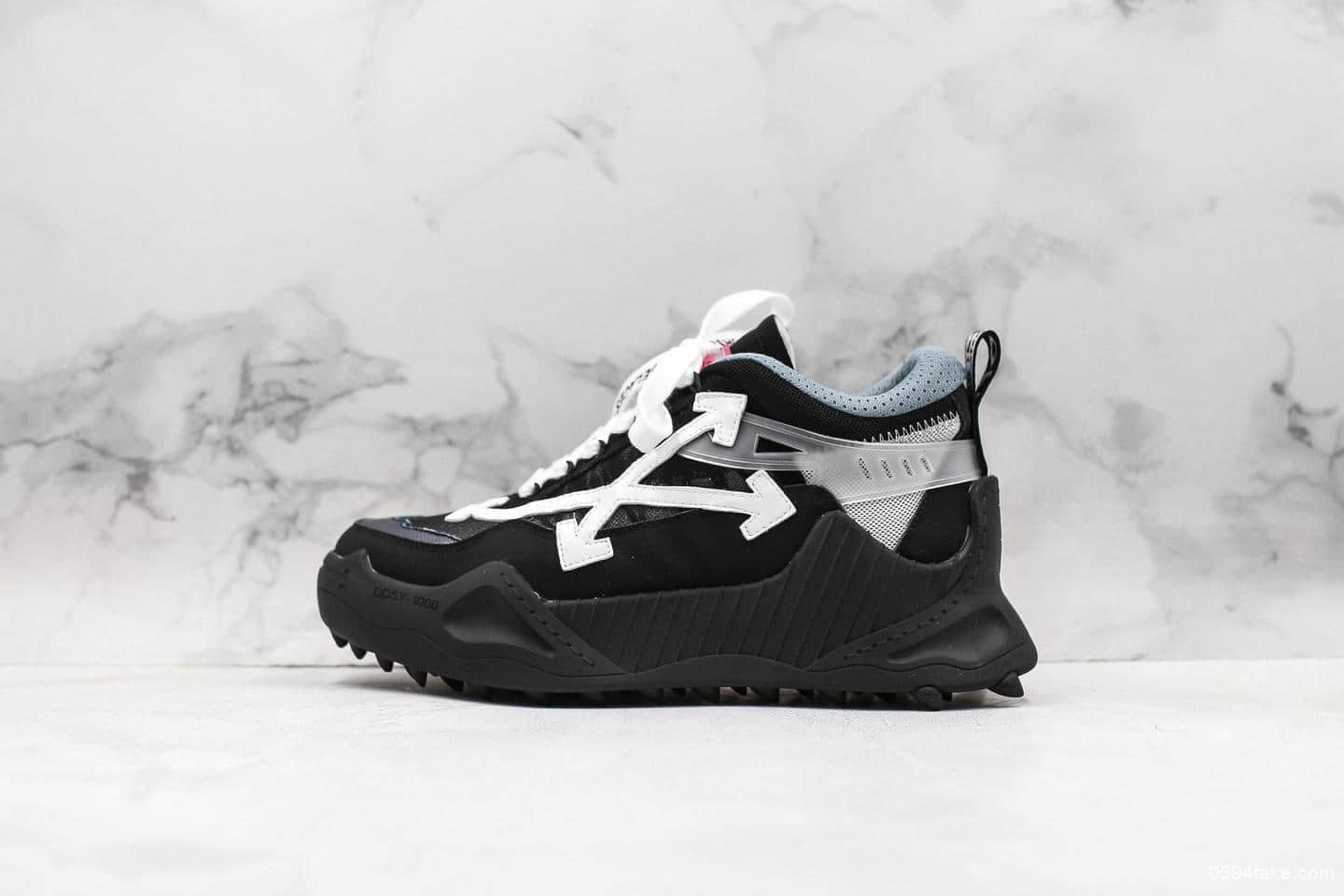 OFF-WHITE c/o ODSY-1000 Sneakers纯原版本复古登山鞋原版网眼布双拼牛皮所有配件均一比一定制高标准工艺透气网布海绵内里
