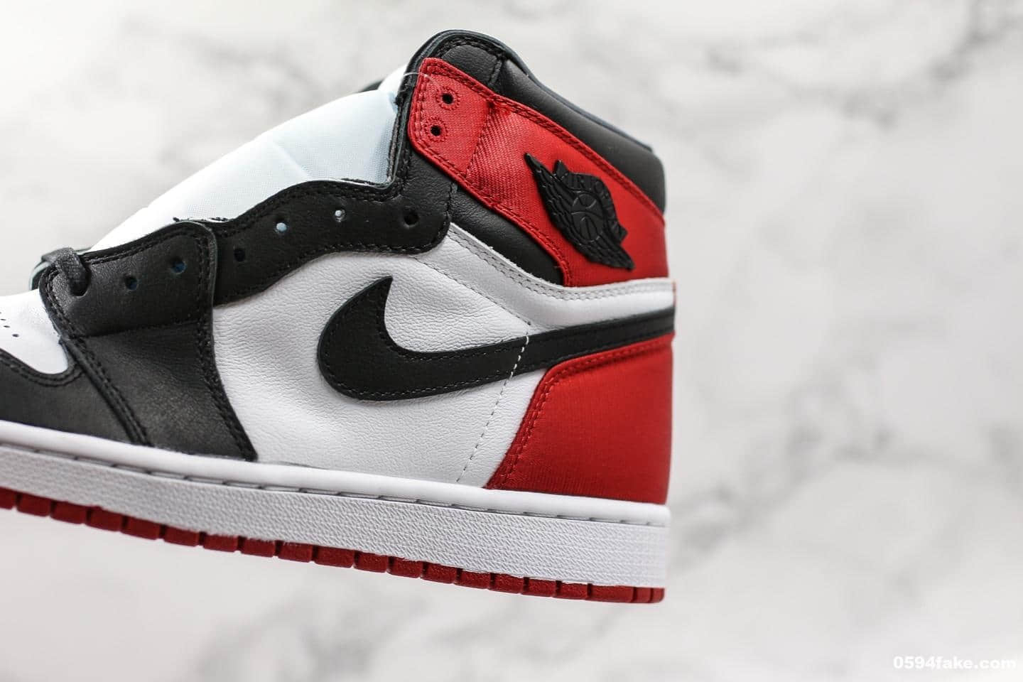 乔丹Air Jordan 1 SATIN BLACK TOE纯原版本丝绸黑脚趾独家采用原厂材料原鞋一直中底三点定位大几率过验 货号:CD0461-016