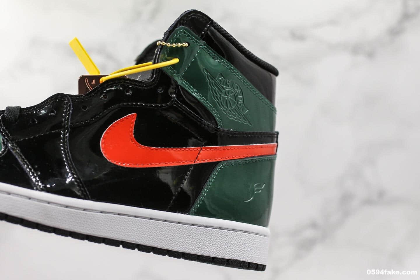 乔丹Air Jordan 1 x SoleFly F&F纯原版本乔丹1代大宝剑篮球鞋黑绿漆皮鸳鸯限量联名款全新升级版鞋楦一比一开版完美还原 货号:AV3905-038