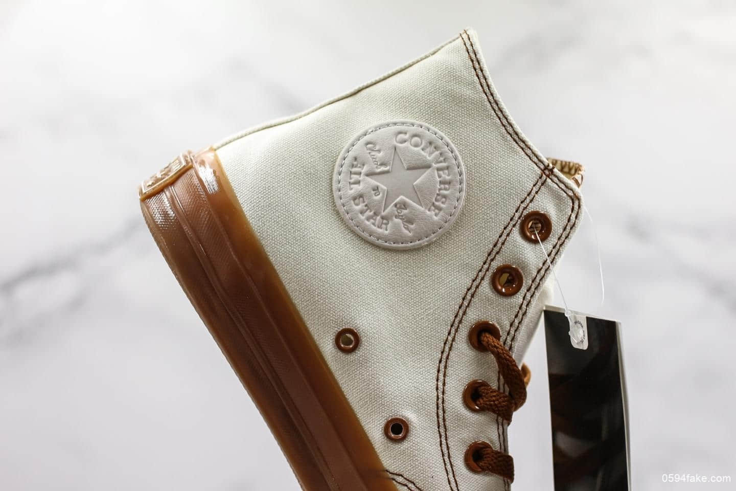 匡威CONVERSE 1906 CHUCK 70 HI焦糖米白帆布鞋真标高品质全新配色原厂牛津大底牛津围条正确PU蓝底 货号:155498C