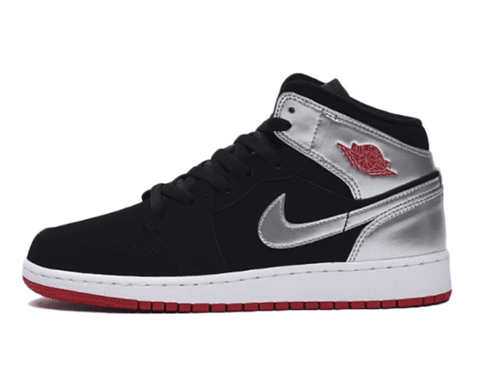 Air Jordan 1 Mid再曝新配色!银色漆皮太亮眼! 货号:554725-057