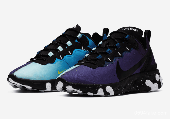 鸳鸯星空配色!这双Nike React Element 55美得窒息! 货号:CK1410-400
