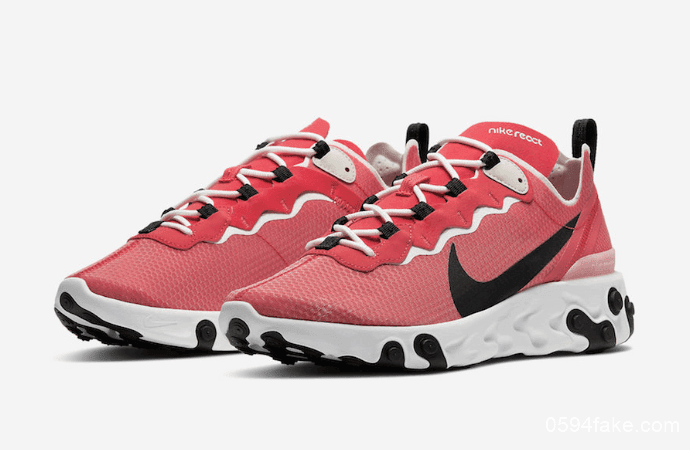 鲑鱼粉配色!这双Nike React Element 55有点温柔! 货号:CI3831-800