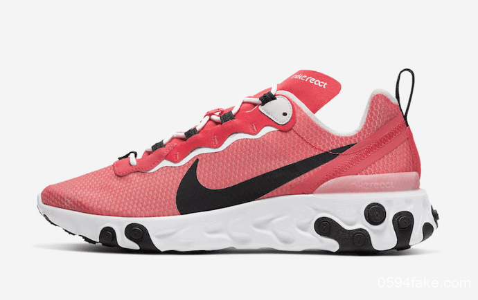 鲑鱼粉配色!这双Nike React Element 55有点温柔! 货号:CI3831-800