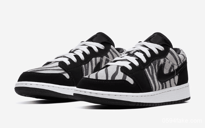 斑马纹点缀!Air Jordan 1 Low GS“Zebra”即将发售! 货号:553560-057