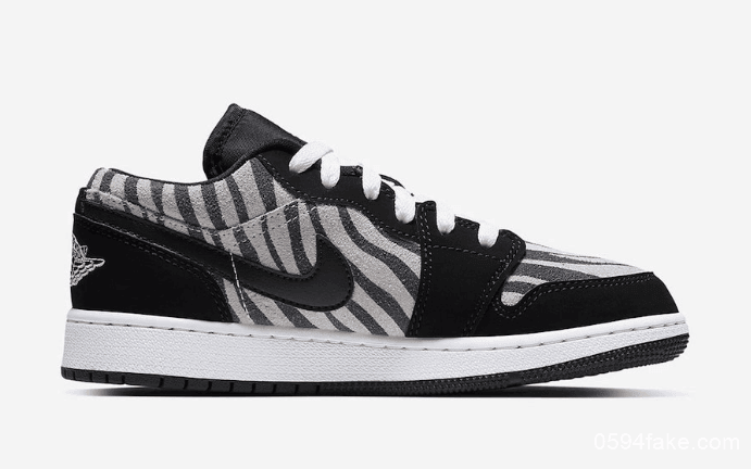 斑马纹点缀!Air Jordan 1 Low GS“Zebra”即将发售! 货号:553560-057
