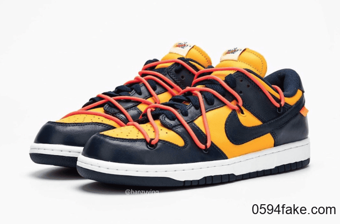 黄蓝Off-White x Nike Dunk Low实物图释出!是心动的感觉没错了! 货号:CT0856-700