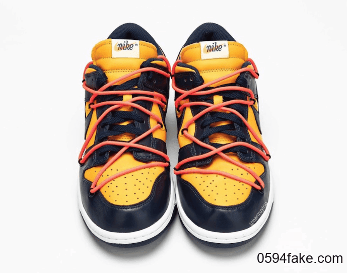 黄蓝Off-White x Nike Dunk Low实物图释出!是心动的感觉没错了! 货号:CT0856-700