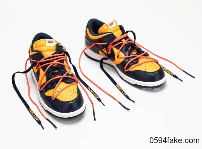 黄蓝Off-White x Nike Dunk Low实物图释出!是心动的感觉没错了! 货号:CT0856-700