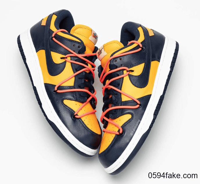 黄蓝Off-White x Nike Dunk Low实物图释出!是心动的感觉没错了! 货号:CT0856-700