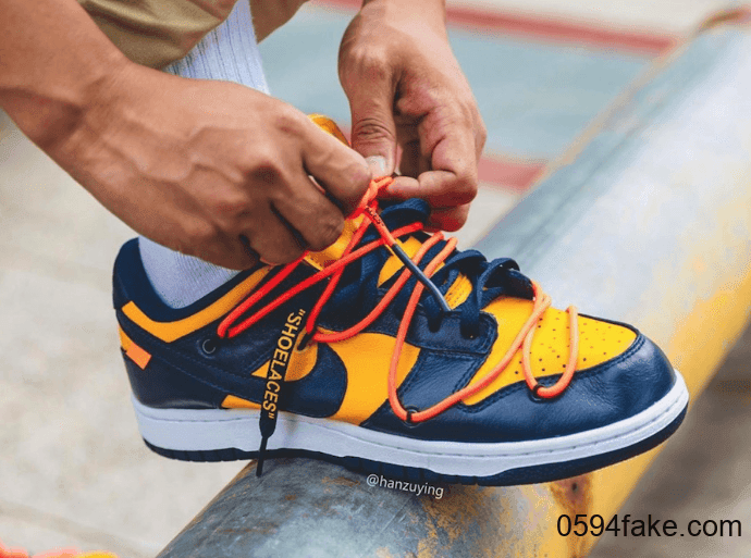 黄蓝Off-White x Nike Dunk Low实物图释出!是心动的感觉没错了! 货号:CT0856-700