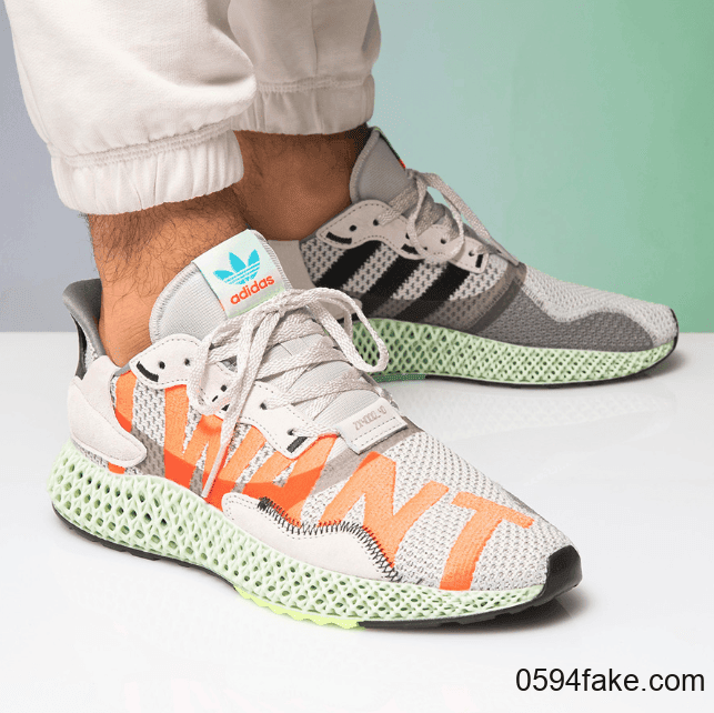 醒目文字印花!adidas Originals ZX 4000 4D全新配色现已发售! 货号:EF9624