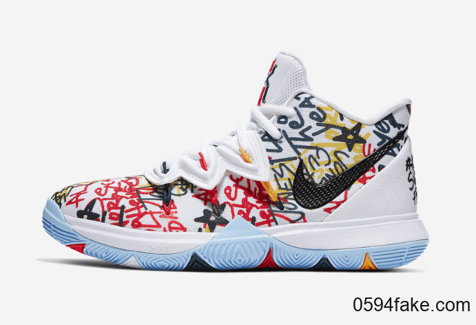 个性涂鸦！这双Kyrie 5心动了吗？ 货号：CW4403-100
