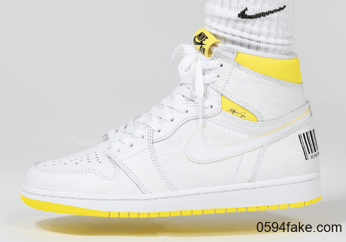 特色条形码点缀!还有飞人亲笔签名!Air Jordan 1 “First Class Flight”将于9月26日发售! 货号:555088-170