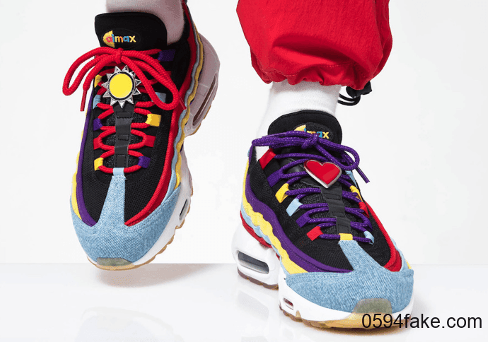 彩色条纹+太阳花装扮!元气满满童趣十足!全新Nike Air Max 95上脚图曝光! 货号:CK5669-400