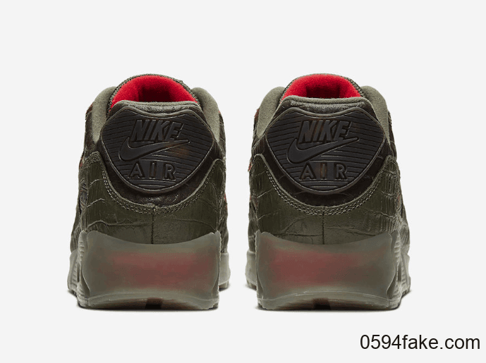 仿鳄鱼皮+虎皮鞋面!这双Nike Air Max 90也太狂野不羁了吧! 货号:CU0675-300