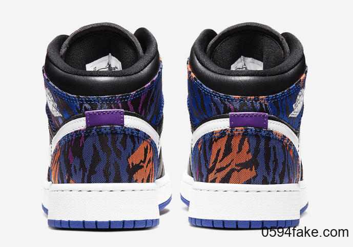 彩色虎纹印花装扮!这双Air Jordan 1 Mid你打几分? 货号:AV5174-005