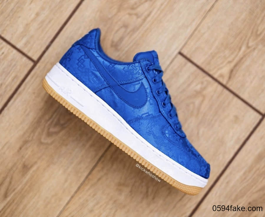 CLOT x Nike Air Force 1蓝丝绸最新实物图曝光!你期待吗? 货号:CJ5290-400