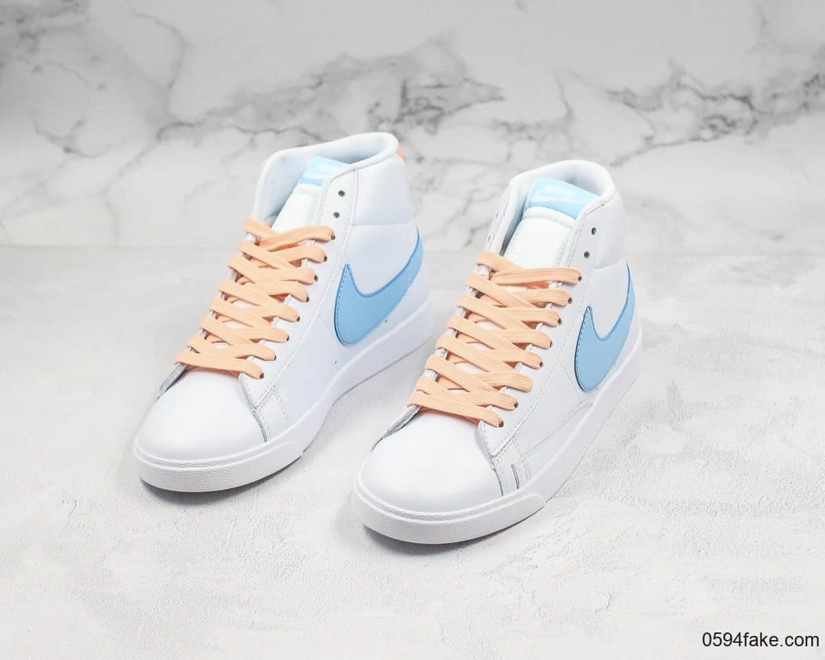 耐克Nike Blazer Mid Vintage Suede开拓者中帮板鞋橙蓝真标优质原楦开发版型无色差皮革材质 货号:AV9376-604