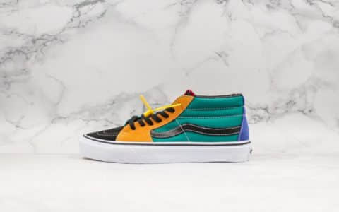 万斯Vans sk8 mid系列公司级黄绿中帮男女款帆布滑板鞋原厂硫化工艺 货号:VN0A3WM3TGN