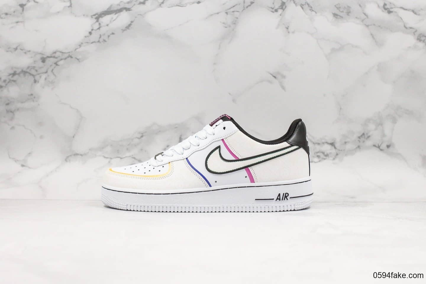 耐克Nike Air Force 1 Low Day of the Dead纯原版本亡灵节空军一号3M反光全头层皮面内置气垫 货号：CT1138-100